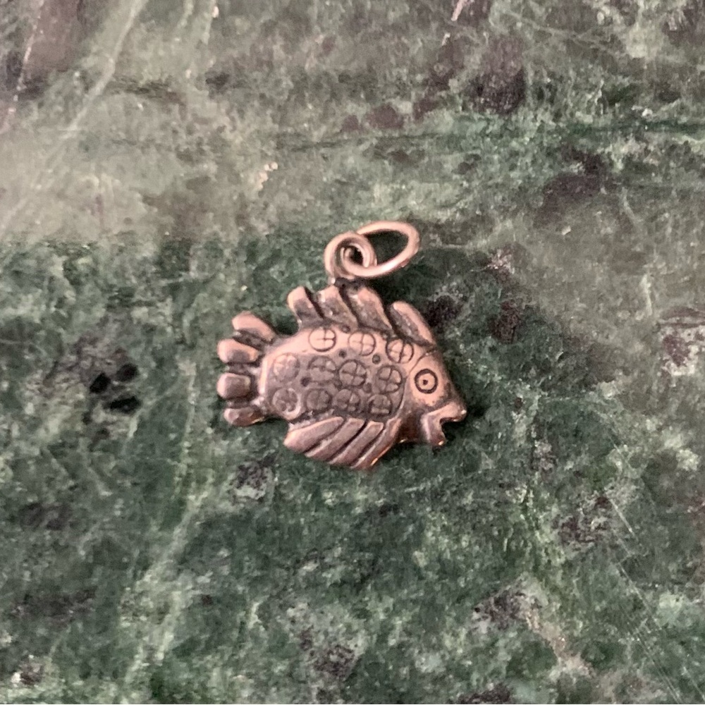 Puffer tropical Fish Sterling Silver Charm 925 Nautical Beach